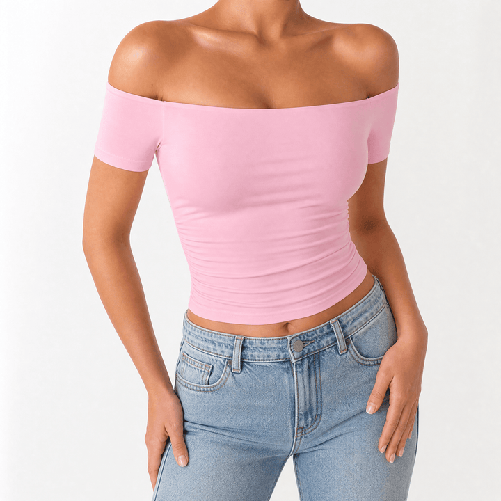 Velora – Dam blus slim-fit utan ramiączek