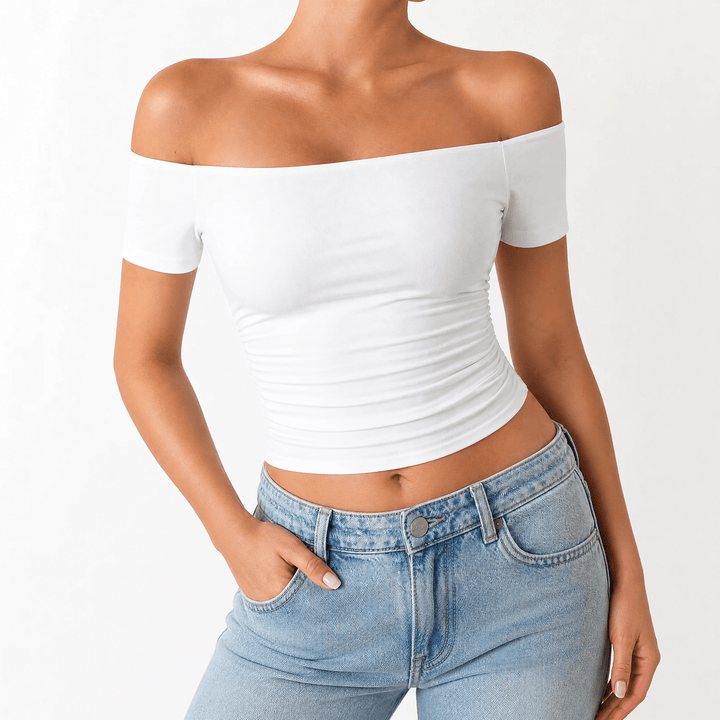 Velora – Dam blus slim-fit utan ramiączek