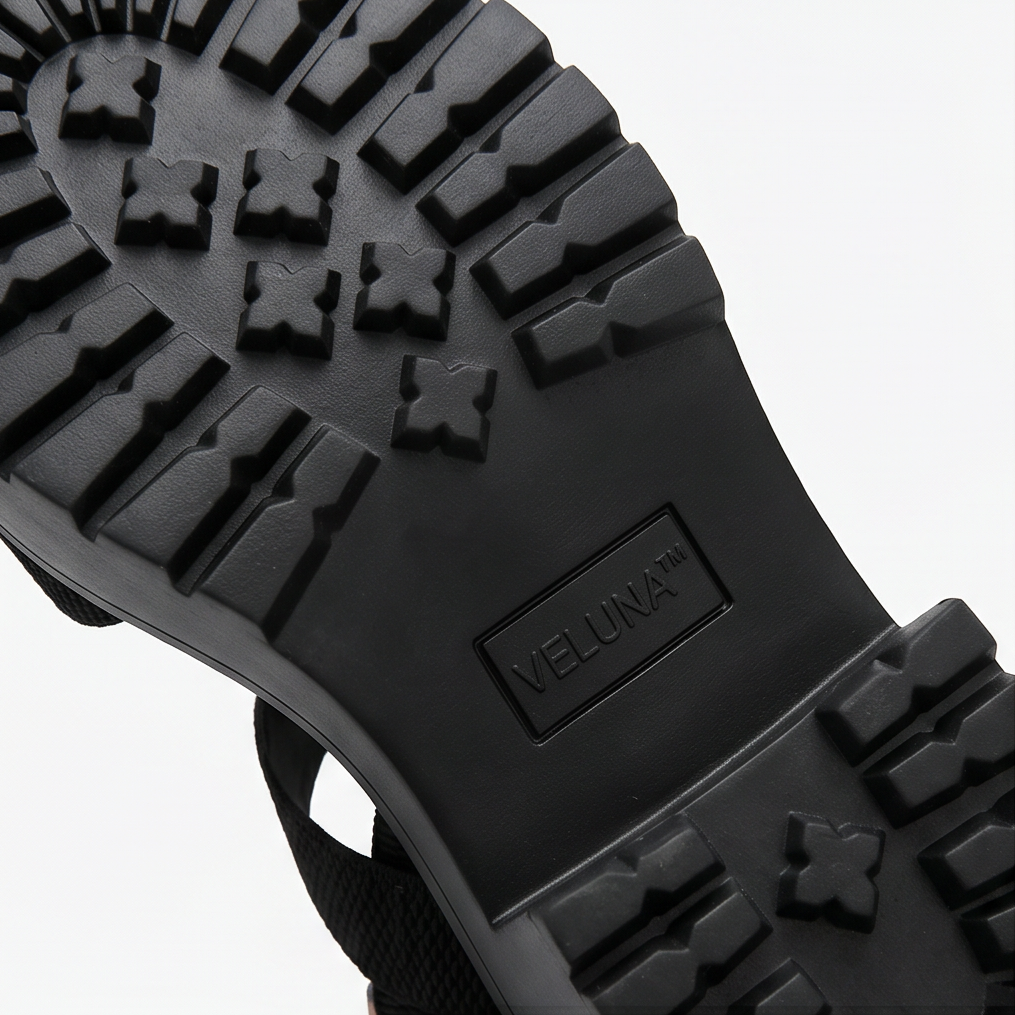 Veluna – Sandaler på grubym klack z platformą