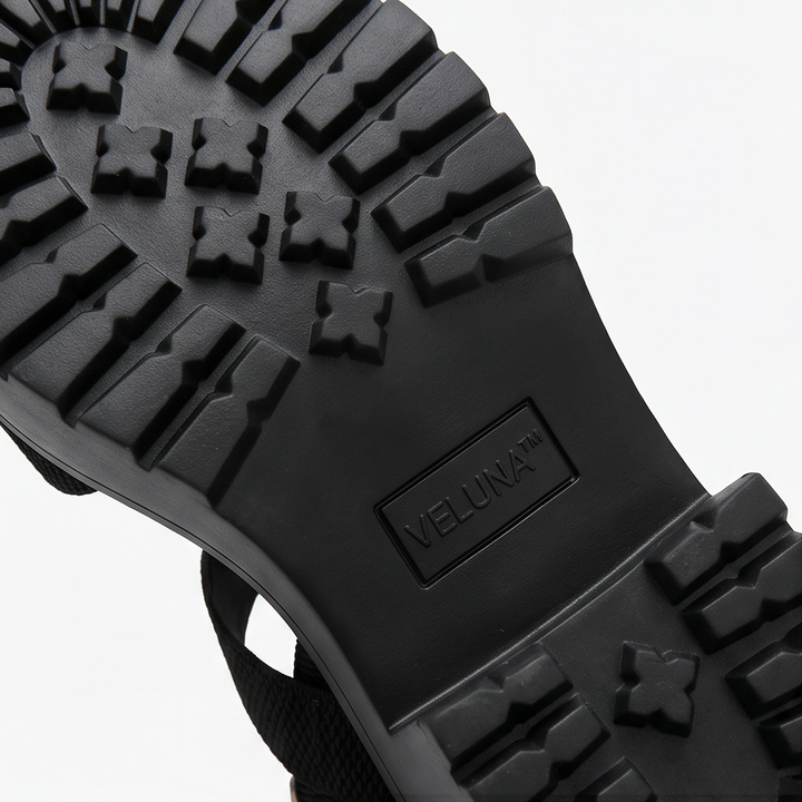 Veluna – Sandaler på grubym klack z platformą