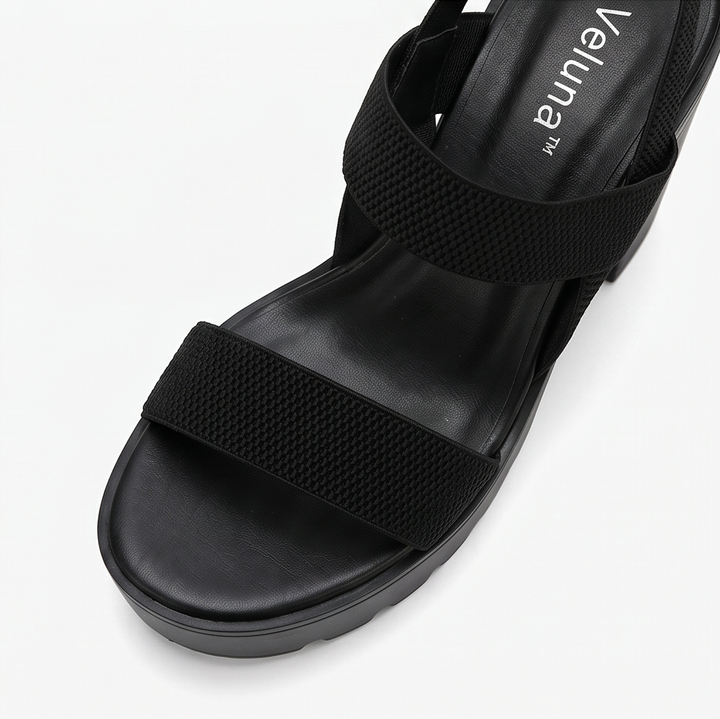 Veluna – Sandaler på grubym klack z platformą