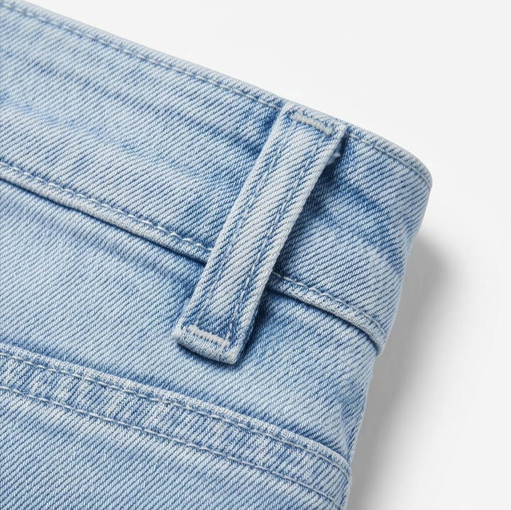 Veluna – Dam byxor denim med hög midja i vida ben