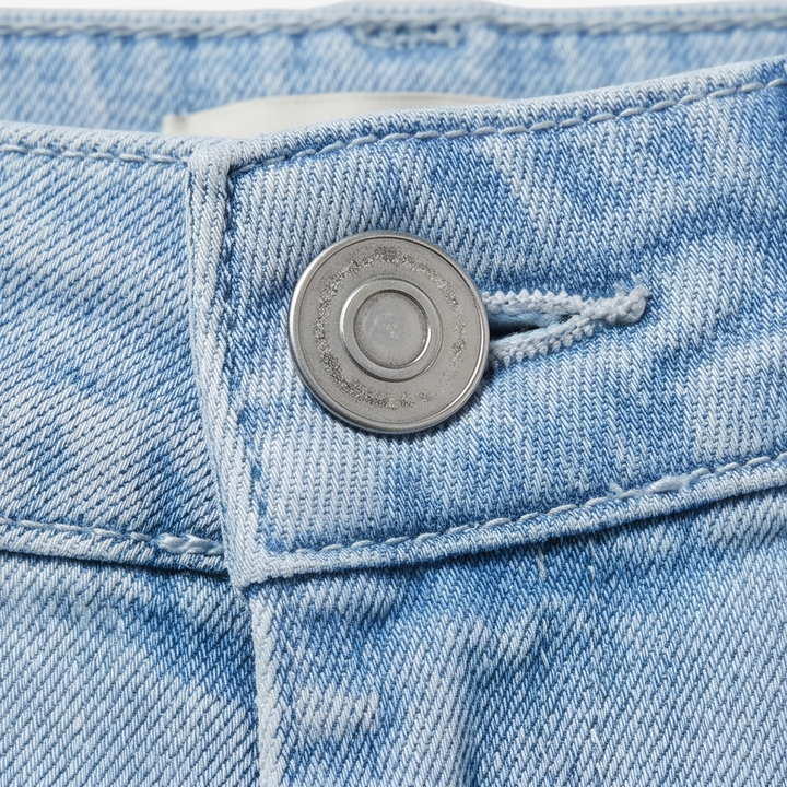 Veluna – Dam byxor denim med hög midja i vida ben