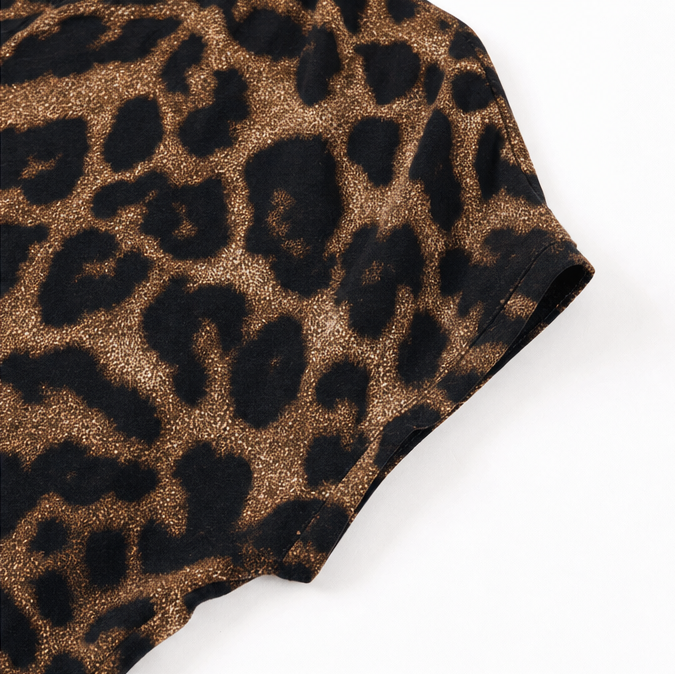 Veluxa – Klänning maxi z leoparda z wcięciem w midja i kieszeniami