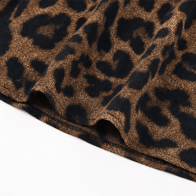Veluxa – Klänning maxi z leoparda z wcięciem w midja i kieszeniami