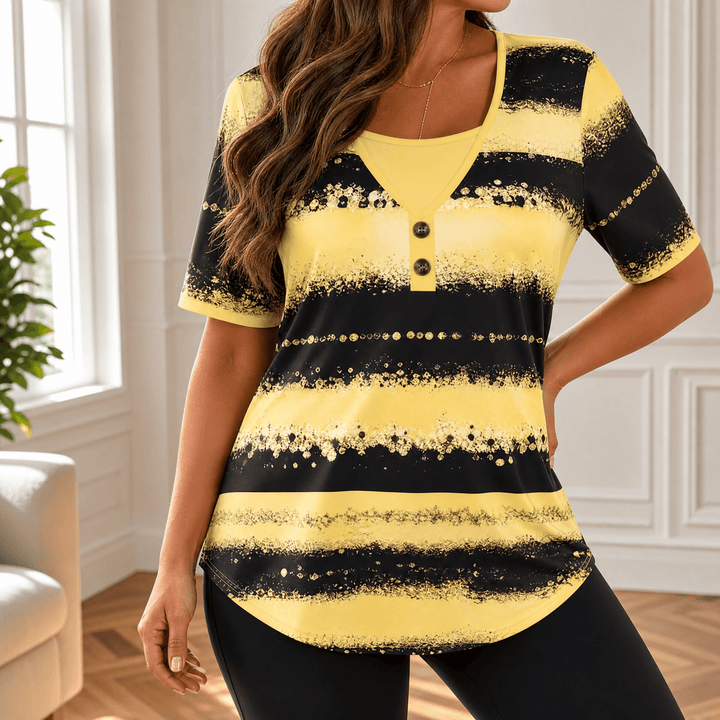 Vesper – Kobieca, zwiewna blus w akwarelowe band