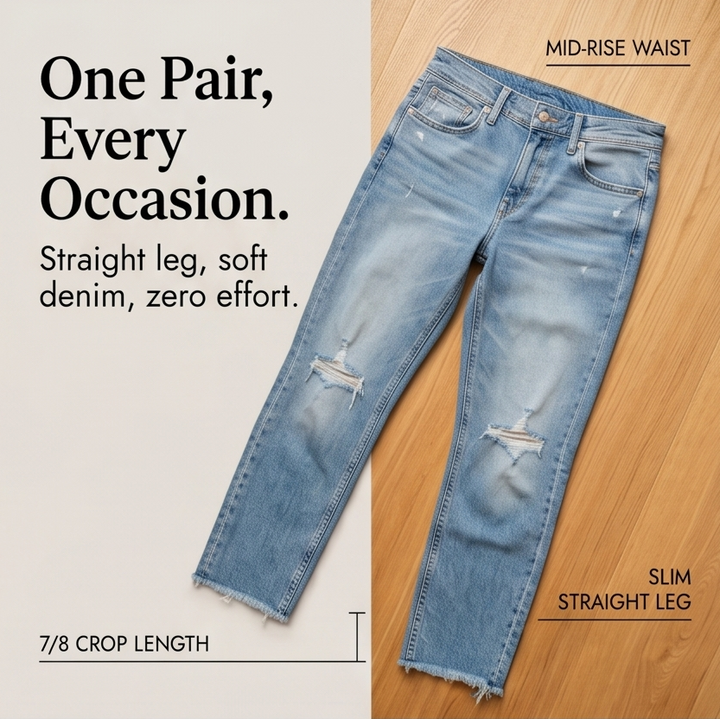Wearbella – Dam jeans 7/8 z postrzępionym dołem