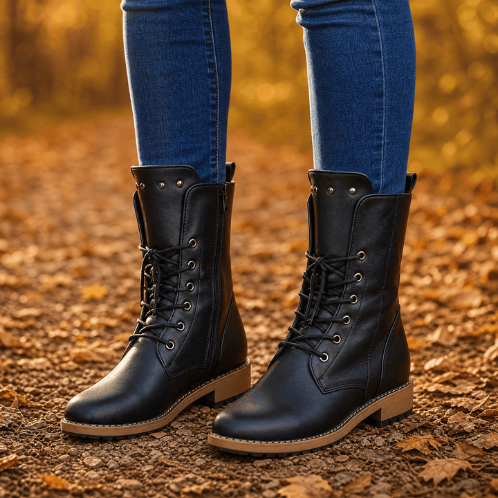 Westlyn – Dam boots på sznurówki z wełnianą podszewką
