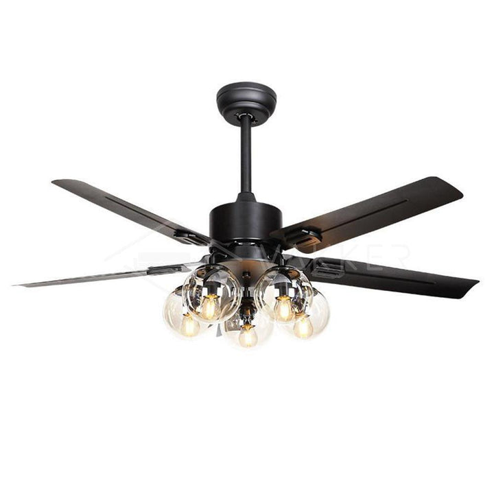 Svart Vintage Takfläkt Lampa
