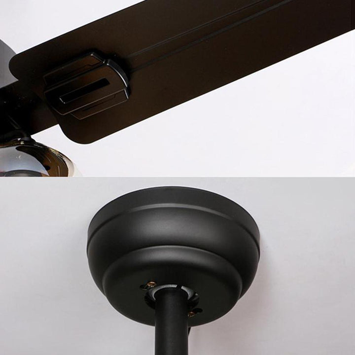 Svart Vintage Takfläkt Lampa