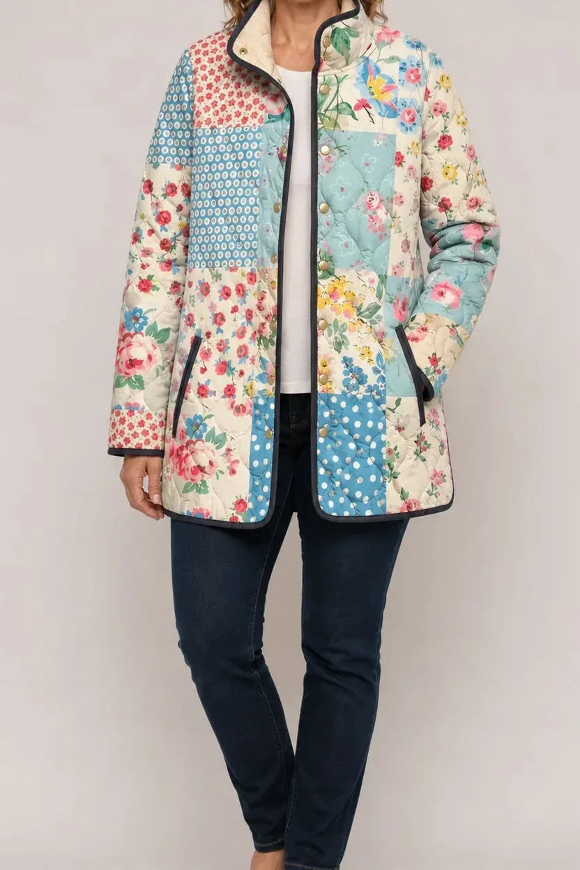 Wearbella – Kurtka Puchowa z Kwiatowym Wzorem